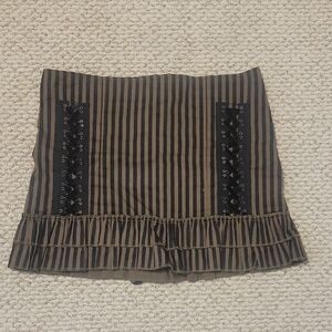 Spin Doctor Steampunk Ruffle And Lace Up Corset Skirt. Medium